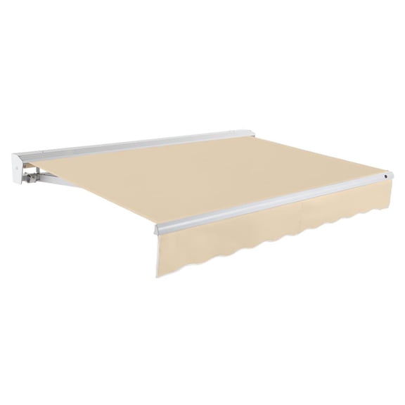 Awntech 10 Ft Destin Manual Heavy Duty Patio Retractable Awning with Protective Hood (120in x 10.38in x 96in), Tan