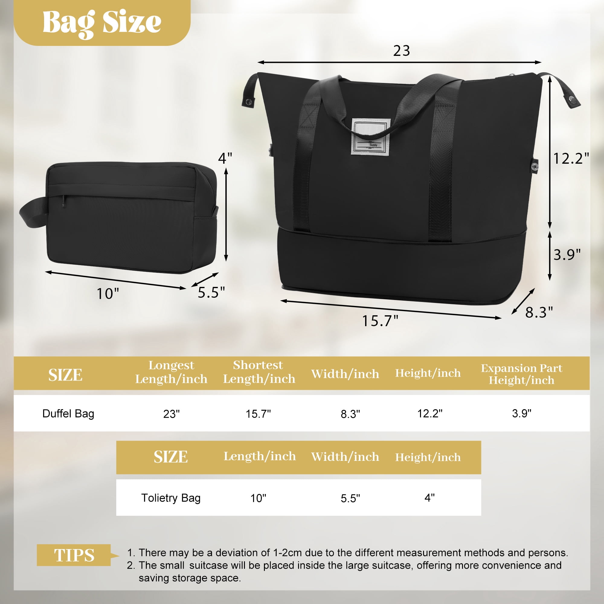 6 Piece Luggage Set,Lightweight Hardshell Suitcase with Double Spinner Wheels Handle Password Lock,14 IN Cosmetic Case 20/24/28 IN Luggages with Duffel Bag and Toiletry Bag