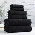 thumbnail image 2 of Superior Egyptian Cotton Absorbent 6-Piece Black Towel Set, 2 of 13