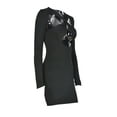 thumbnail image 4 of Seyurigaoka Women Bodycon Dress, Sexy Long Sleeve Front Cross Hollowed-out Night Club Party Mini Dress for Summer, 4 of 9