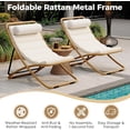 thumbnail image 3 of WAWOKV 2-Piece Outdoor Folding Chair, Rattan-Wrapped Patio Chair with 2-Position Adjustable Backrest, Thick Cushion & Detachable Headrest for Poolside, Beach, Backyard, Deck and Camping, 3 of 8