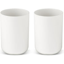 2Pcs Unbreakable Bathroom Tumbler, Dishwasher Safe Drink Cup, Mouthwash Cups, Easy to Clean (White)