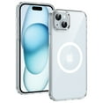 thumbnail image 2 of Magnetic Hybrid Clear Case for iPhone 15 - [Compatible with MagSafe] [Not Yellowing] Hard Transparent Back Phone Case Cover,Scratch-Resistant Back,Drop Proof,Shockproof Phone Case,Silver, 2 of 9