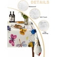 thumbnail image 5 of Cute Butterfly Dragonfly Rectangle Tablecloth, Farmhouse Botanical Floral Beige Waterproof & StainResistant Tablecloth, Washable Oil-proof Table Cover for Dining/Party/Wedding/Buffet 60x120 In, 5 of 9