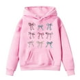 thumbnail image 4 of Ulanda Bow Hoodies for Teen Girls Trendy Cute Hoodies Y2K Hooded Sweatshirt Preppy Clothes Aesthetic Pullover Tops With Pockets (Pink, 7-8 Years), 4 of 4