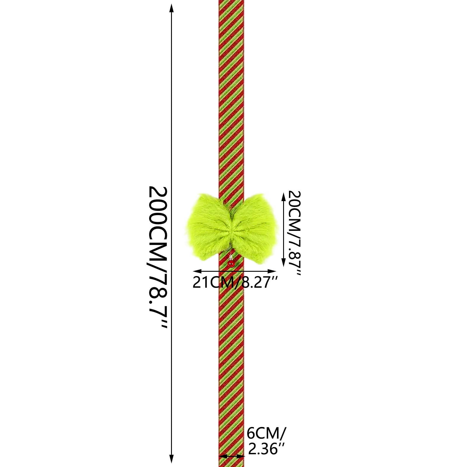 6 Pcs Christmas Cabinet Ribbons Bows 8 x 79 Inches Green Red Polka Dot Door Wrapping Festive Ribbons and Bows Decoration Large Window Hanging Ribbon Bow for Furniture Room Party Supplies D