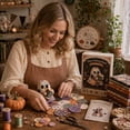 thumbnail image 5 of Little Ghost's Cozy Halloween DIY Patchwork Kit, with Pre-Cut Fabric, Stuffing & Accessories, Halloween Decoration & Gift（G）, 5 of 6