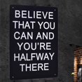 thumbnail image 5 of Vintage Believe Tin Signs Believe That You Can You are Halfway There Sign Rustic Decor Metal Sign Home Kitchen Bar Cafe Club Cave Wall Decor Black Retro Sign, 5 of 6