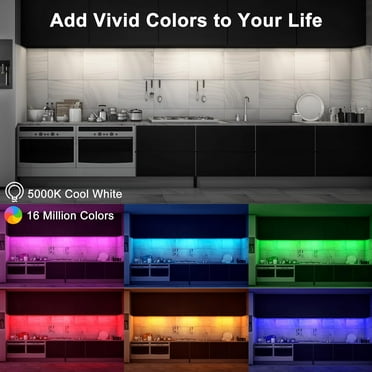 UKLL-Smart Under Cabinet Lights Plug in, 3 Pcs 12 Inch Ultra Thin Under Cabinet Lighting, Super Bright Multicolor Under Counter Lights for Kitchen, Dimmable Light for Cabinet, Counter, Workbench