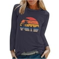 thumbnail image 2 of EQWLJWE Chemises à Manches Longues pour Femmes Lot Mode T-Shirt Décontracté à Manches Longues Imprimé de Printemps pour Femmes Col Rond Hauts Vêtements d'Automne pour Femmes, 2 of 6