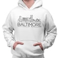 thumbnail image 2 of Skyline Baltimore Maryland Hoodie Sweatshirt Unisex 2X-Large White, 2 of 5