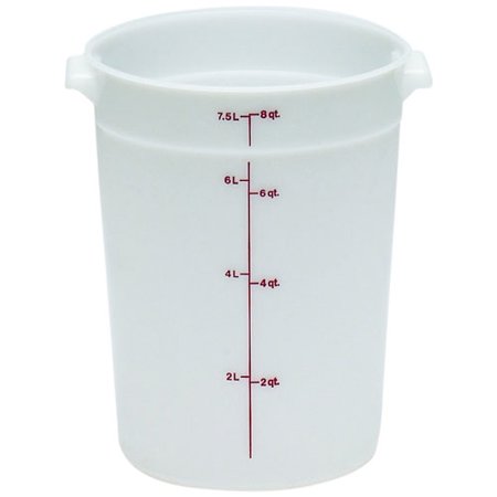 Cambro Upc800 Food Cart - Cambro Plastic Storage Round Food Container White, 8 qt. | 1/Pack