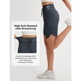 thumbnail image 6 of baleaf Women's Bermuda Long Shorts with Pockets 9 inch High Waisted Quick Dry Athletic Knee Length Shorts Walking Summer Casual Dark Gray XXL, 6 of 7