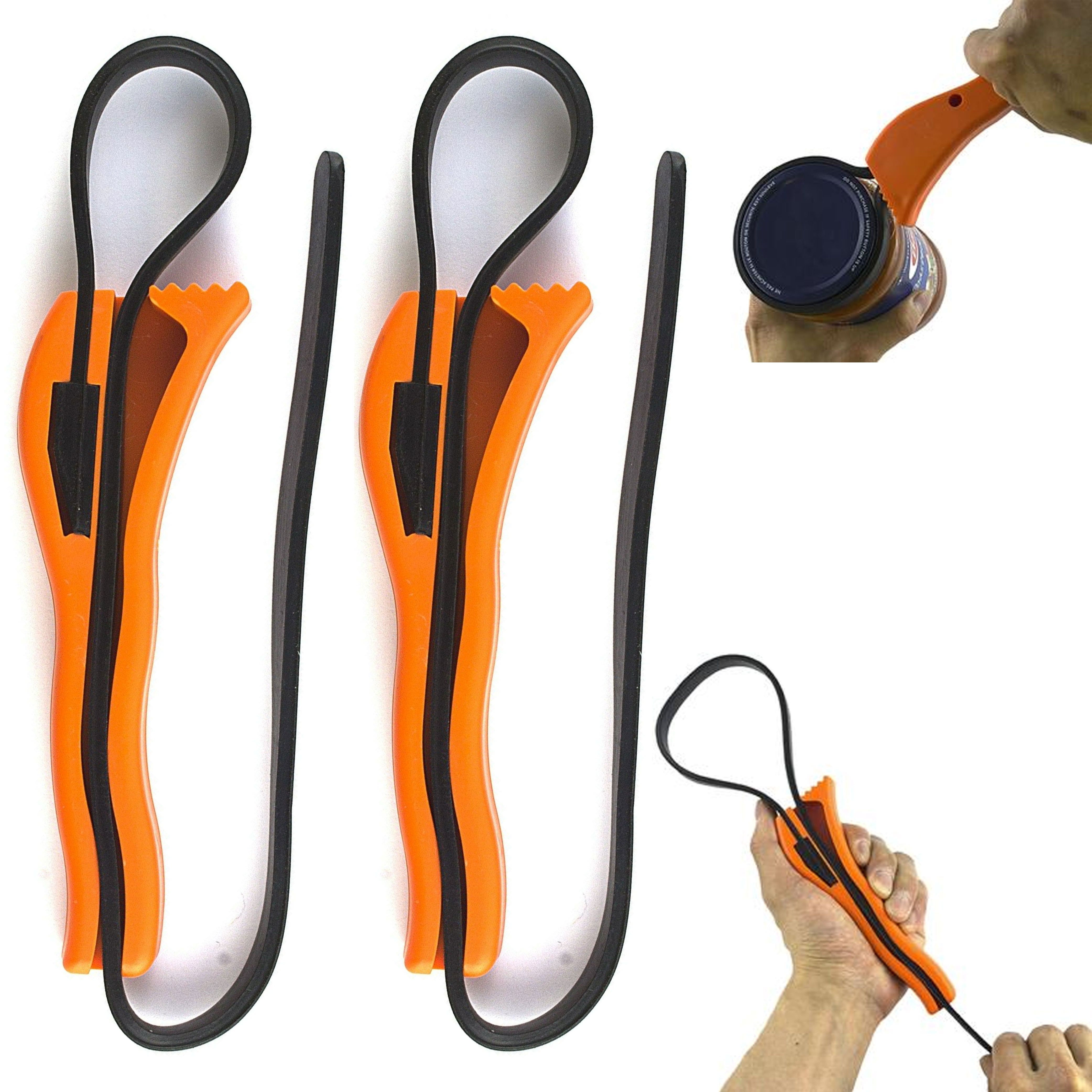 2 Rubber Strap Wrench Set Adjustable Hand Grip Lid Plumbing Tighten Oil