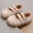 Beige, variant on FSYBOA Girls Flat Dress Shoes Size 1(Big Kids), Casual Non Slip Hook and Loop Strap Cute Kids School Uniform Shoes Black