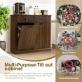 thumbnail image 5 of Magic Union Tilt Out Fluted Laundry Hamper Cabinet, 22 Gallon Double Hidden Laundry Hamper, Wooden Trash Can Cabinets with 2 Drawers, Modern Garbage Can Cabinet for Bathroom, Kitchen, 5 of 8