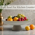 thumbnail image 2 of Large Decorative Bowl, Modern Resin Pedestal Bowl for Home Decor, Stylish Fruit Bowl for Kitchen Counter, Chic Key Holder for Entry Table, Grey, 2 of 12