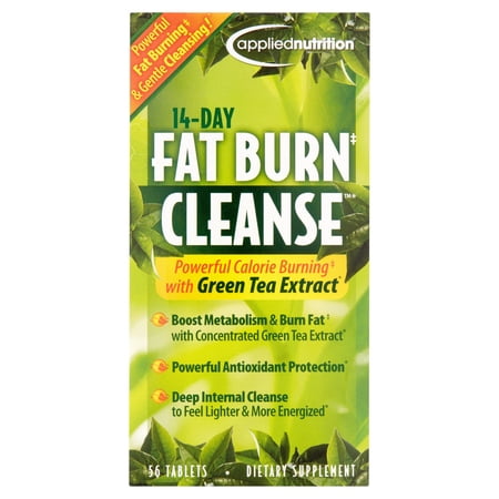 Applied Nutrition 14-Day Cleanse Fat Burning Weight Loss Pills with Green Tea, Tablets, 56 Ct