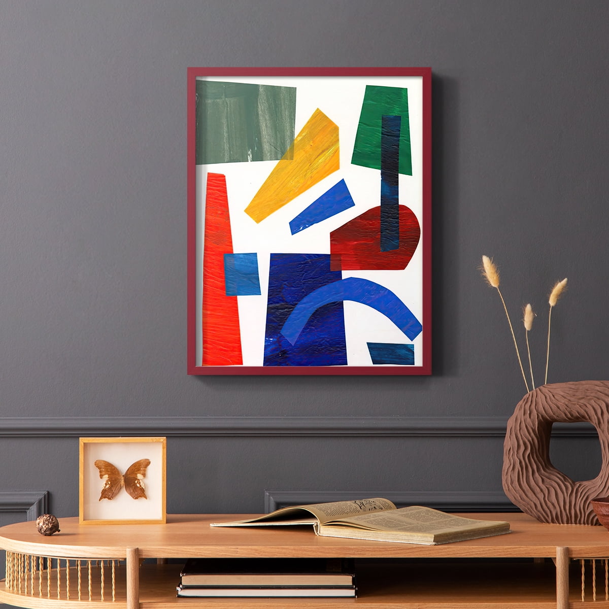 Colorful Shapes I in Paper Solid Wood 11 x 14 Framed Print