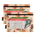thumbnail image 5 of FORMRS 2 Pack Pencil Pouch for 3 Ring Binder with Clear Window Zipper Case, Colorful Halloween Pumpkin Pattern, 5 of 6