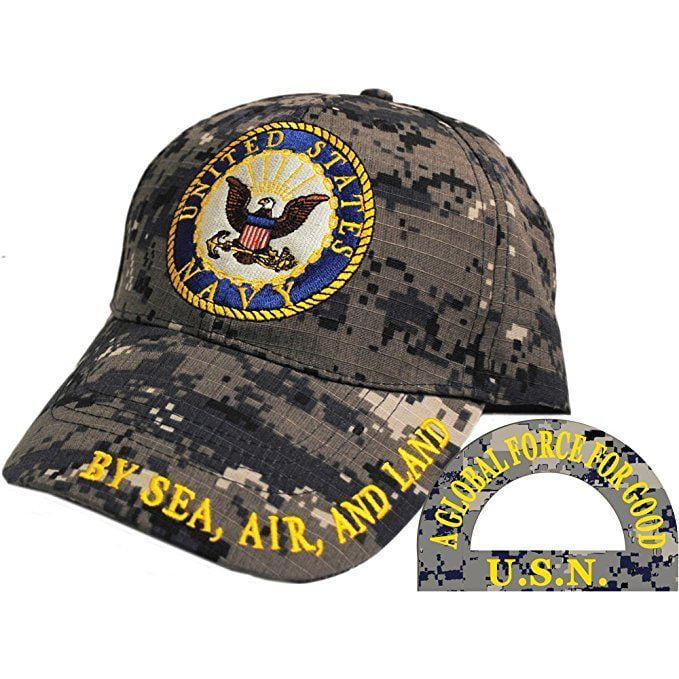 United States Navy By Sea And Land Blue ACU Digital Camo Embroidered Cap Air 