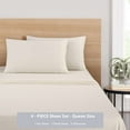 thumbnail image 4 of Mainstays Cotton Rich Extra Soft Jersey Bed Sheet Set, Queen, Ivory, 4 Pieces, 4 of 8