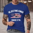 thumbnail image 2 of Linfrsh Mens 4th Of July T-Shirts American Flag Patriotic T-Shirt Independence Day Graphic Tee Tops(Blue,M), 2 of 5