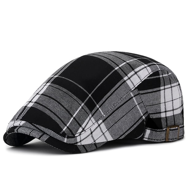 Sombreros unisex, sombrero antiguo, boina con estampado de espiga de cuadros de color inglés, sombrero de poliéster para hombre