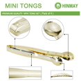 thumbnail image 3 of HINMAY Mini pinzas para aperitivos, pinzas pequeñas para servir de 5-3/4 pulgadas, juego de 4 (dorado), 3 of 5