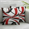 thumbnail image 3 of Nawypu Abstract Circles Pillow Covers Red Black White Geometric Modern Pattern Pillow Cases for Kids Teens Adults Simple Cool Style Soft Cushion Covers for Office Couch Chairs, 3 of 5