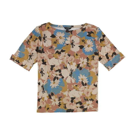 Ralph Lauren Womens Floral Basic T-Shirt, Multicoloured, Plus Size, 3X