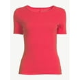thumbnail image 6 of Free Assembly Women's Ribbed Crewneck Tee with Short Sleeves, Sizes XS-XXXL, 6 of 6