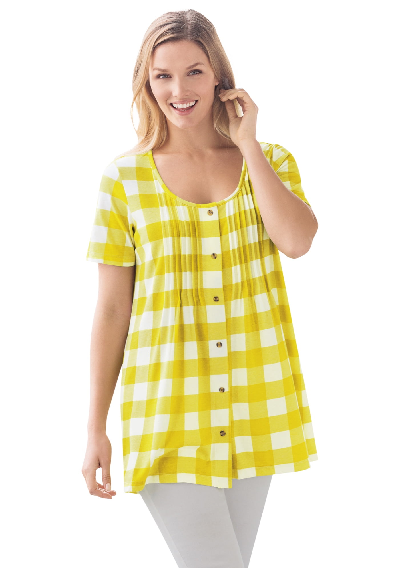 Soft Buffalo Plaid Knit, Tunic Length 