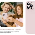 thumbnail image 7 of Liquid Silicone Case for iPhone 12 Pro, [Camera Protection] [Anti Fingerprint] [Wireless Charging] 4 Layer Phone Case Protective Cover, Built-in Microfiber Case Cover, 6.1", Pink, 7 of 7