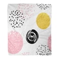 thumbnail image 1 of JSDART Flannel Throw Blanket Gold Black Abstract Pattern Pink Birthday White Circle Color Soft for Bed Sofa and Couch 58x80 Inches, 1 of 1