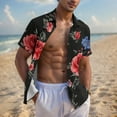 thumbnail image 2 of ZCFZJW Hawaiian Shirts for Men Quick Dry Summer Regular Fit Casual Floral Summer Short Sleeve Button Down Beach T-Shirts Trendy Holiday Vacation Tees Outfits Multicolor#24 S, 2 of 6