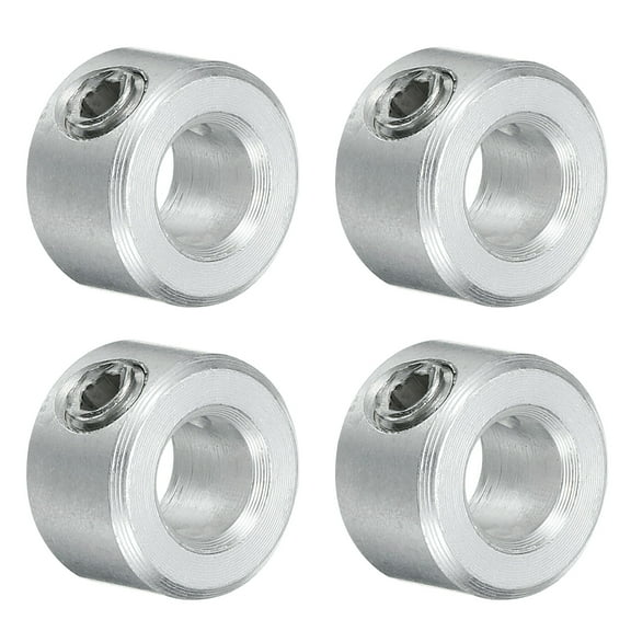 4 Packs Set Screw Collars 1/4" Bore, Aluminum Shaft Collars, 1/2" OD and 5/16" Thickness, Set Screw Clamp Collar