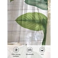thumbnail image 6 of Sheer Curtains 72 Inches Long 2 Panels Set for Bedroom, Green Leaves Semi Sheer Curtains for Windows, Tropical Summer Botanical Watercolor Elegant Wooden Voile Window Treatments Rod Pocket Curtain, 6 of 7