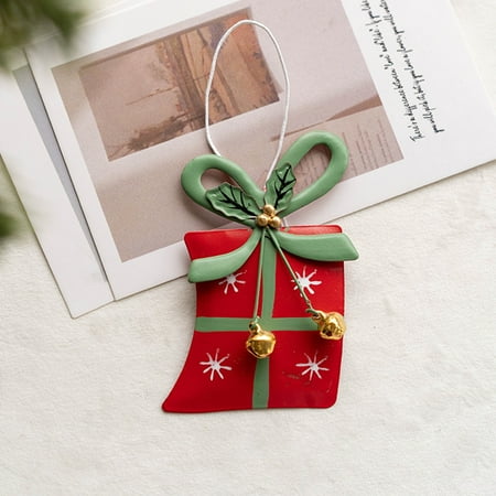 

EUHDSSDE Christmas Decorative Pendant Christmas Tree Decorative Pendant Iron Star Snow Christmas Tree Red White