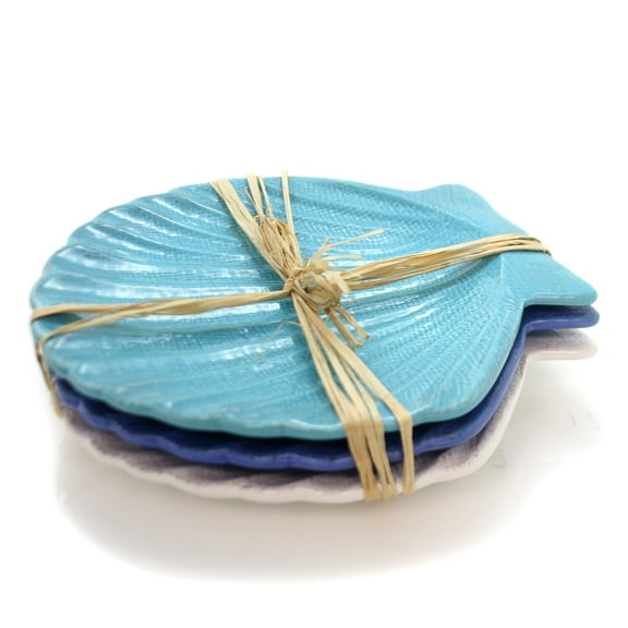 Tabletop Shell Shaped Plates Ceramic Ocean St/3 9729461