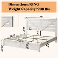 thumbnail image 5 of Merluxy King Size Farmhouse Bed Frame with Barn Door Headboard, Platform Bed Frame with Wood Slats, Under Bed Storage Space, Distressed White, 5 of 8