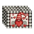 thumbnail image 3 of 2024 Placemat Set Loving Hearts Linen Check Plaid Table Mats for Valentine's Day Wedding Dining Table ration, 3 of 6