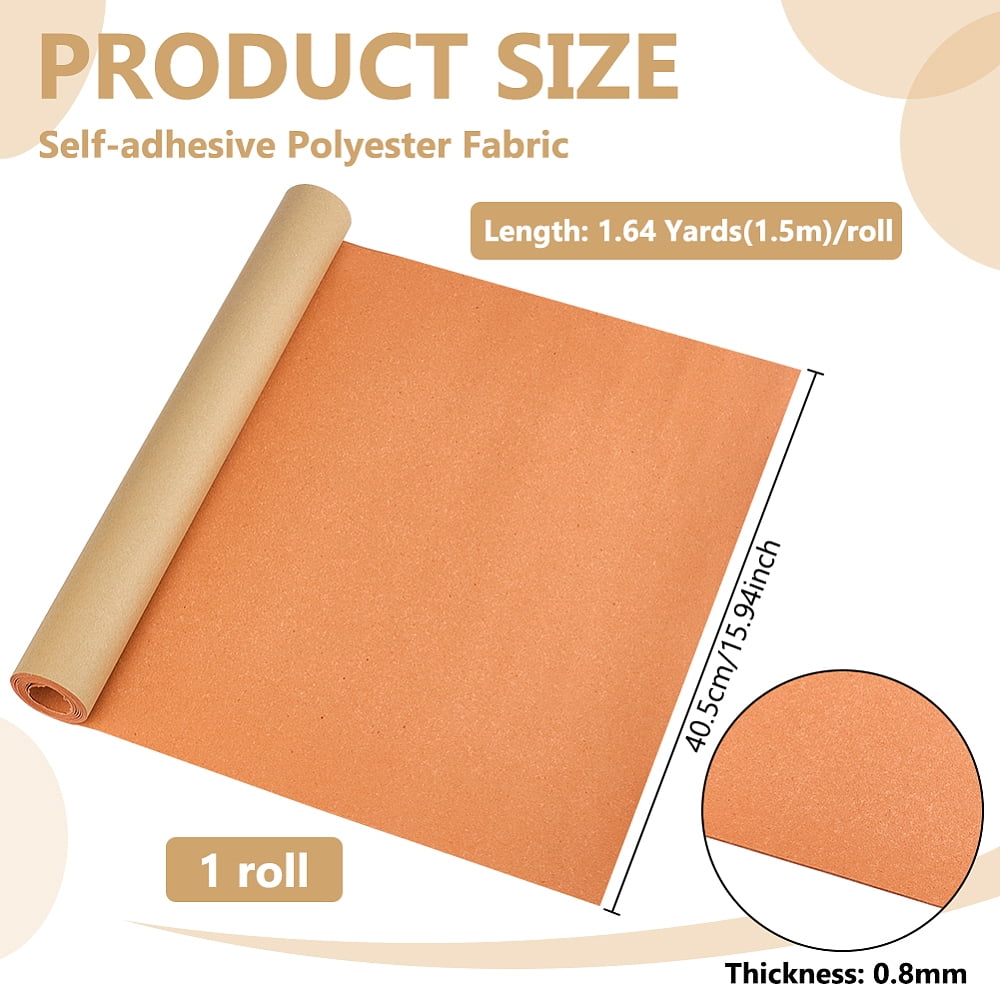 1 Roll Self-adhesive PVC Leather Fabric Bags Leather Accessories Dark Orange 1500x405x0.8mm diy