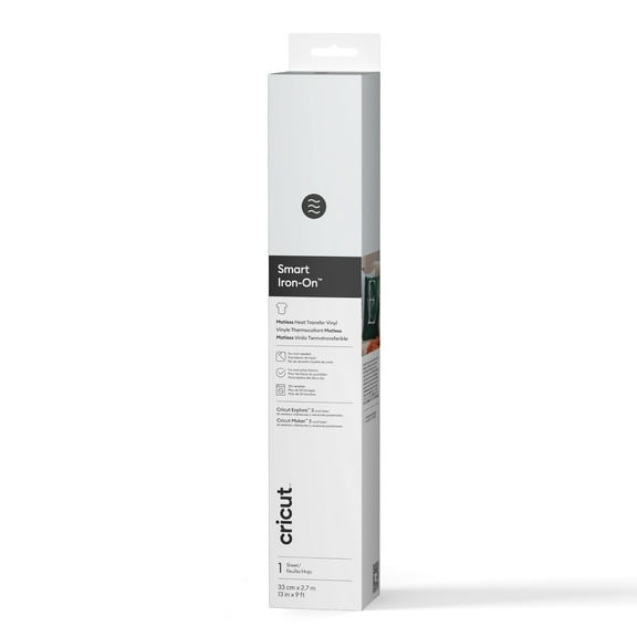 Cricut Smart Iron-On Matless Heat Transfer Vinyl (9 ft), White, 13 x9, Roll