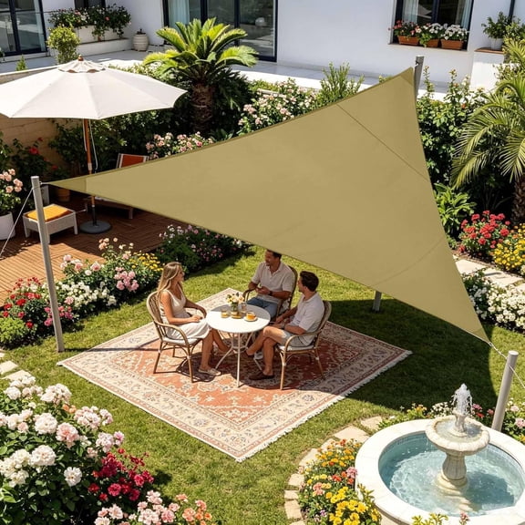 Waterproof Triangle Sun Shade Sail, 95% UV Block Canopy Awning for Patio Garden Deck Backyard(78.7in)Q