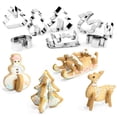 thumbnail image 1 of Juego de cortadores de galletas 3D de acero inoxidable para Navidad, moldes para galletas, 8 piezas, árbol de Navidad, Papá Noel, ciervo Sika, esquí. Ormromra 2033963-1, 1 of 9