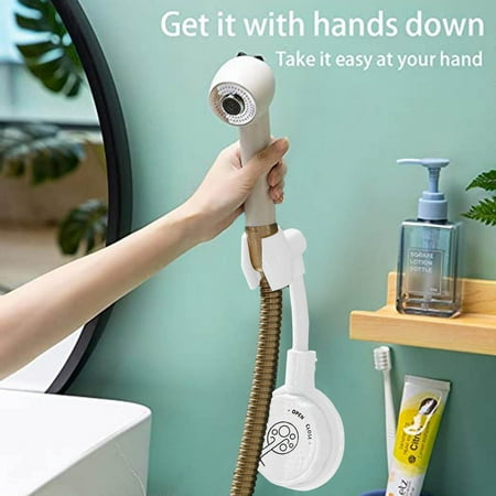 

Adjustable Rotatable Shower Head Wall Mount Holder No-Punching Shower Rack