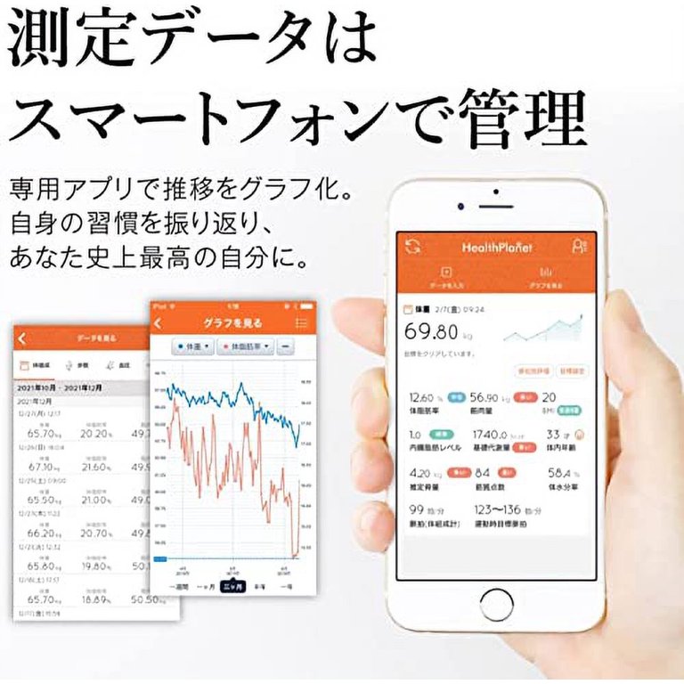 Tanita Body Composition Monitor, Smartphone, Made in Japan, White 