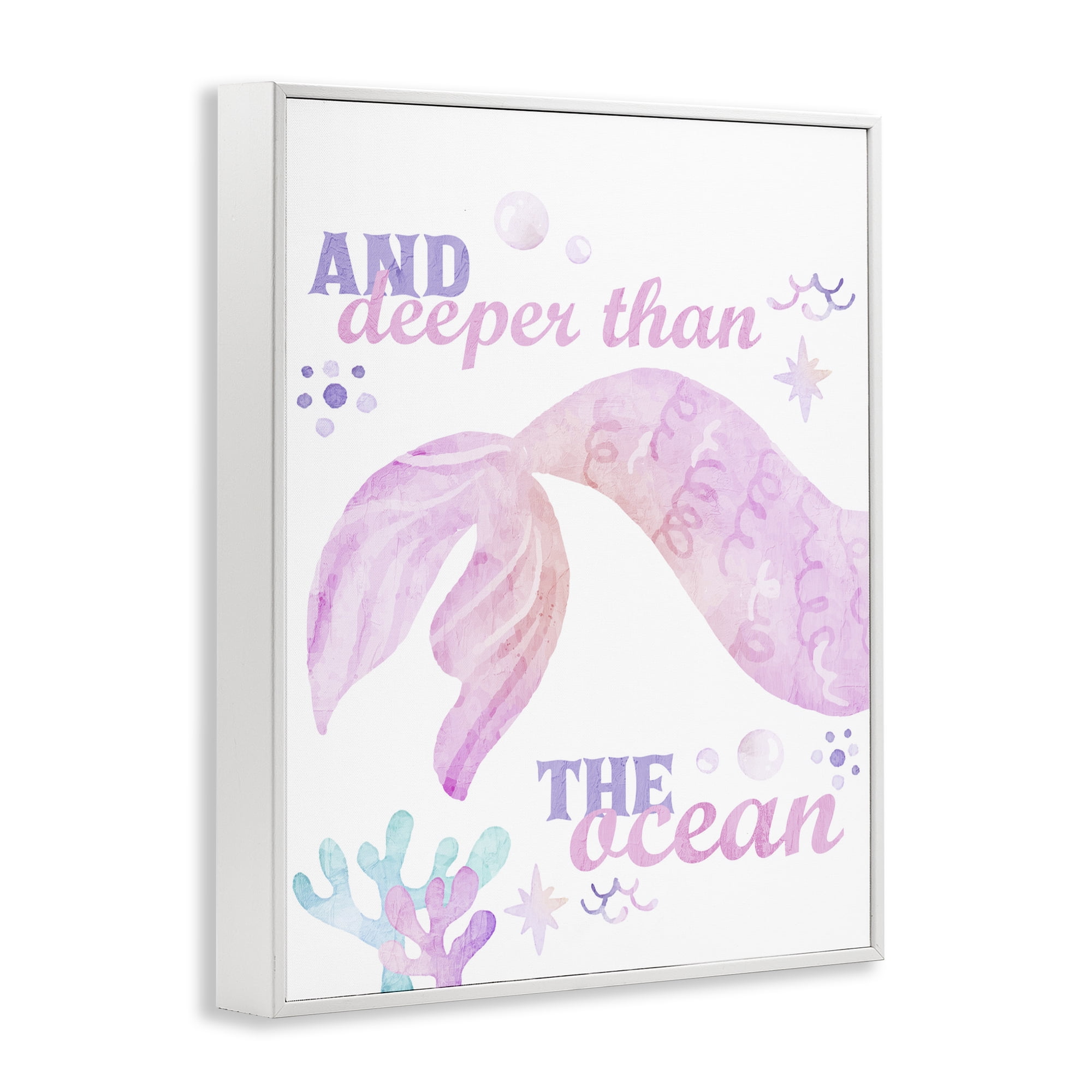 Deeper Than The Ocean White Framed Giclee Art, design by Kim Allen
