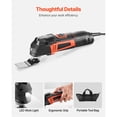 thumbnail image 6 of Dranite 3Amp Corded Oscillating Multi-Tool with 13-Piece Accessory Kit,6-Speed Control (15,000-22,000 OPM),3.2° Oscillation Angle,LED Light&Carry Bag -Power Multi-Tool for Cutting,Sanding,Scraping, 6 of 6